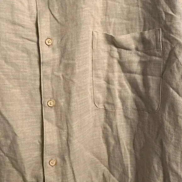 Tasso Elba Island - men’s short sleeve buttons down - XXL - silk/linen- beige - Picture 4 of 6